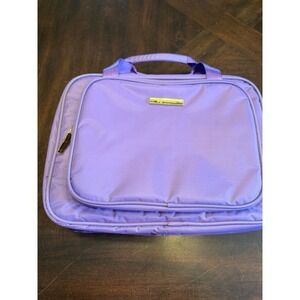 Joy Mangano Toiletry Travel Makeup Bag cosmetic Case Hanging Nylon Purple